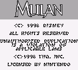 Mulan (Europe) (SGB Enhanced)